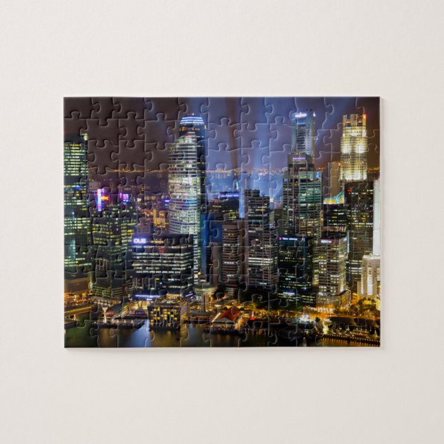 Puzzle Centre-ville de Singapour la nuit (Horizontal)