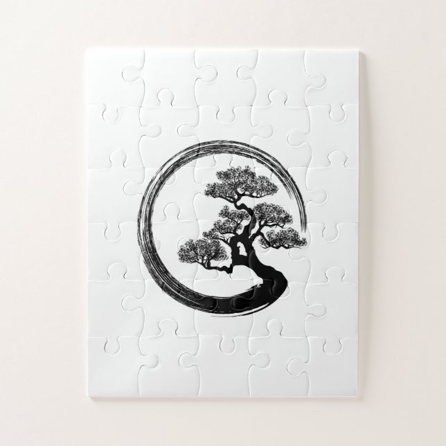 Puzzle Cercle de zen d'Enso et arbre de bonsaïs (Vertical)
