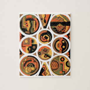 Puzzle Cercles géométriques Art Déco Pochoir Jazz vintage
