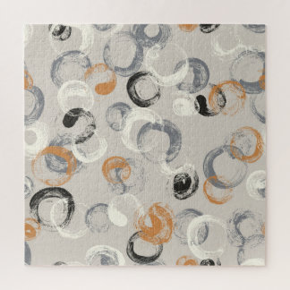 Puzzle Cercles Gris: Motif Simple Sans Couture