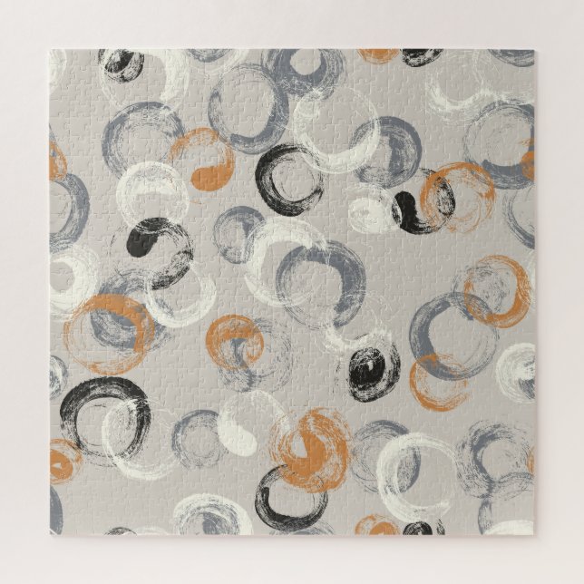 Puzzle Cercles Gris: Motif Simple Sans Couture (Vertical)
