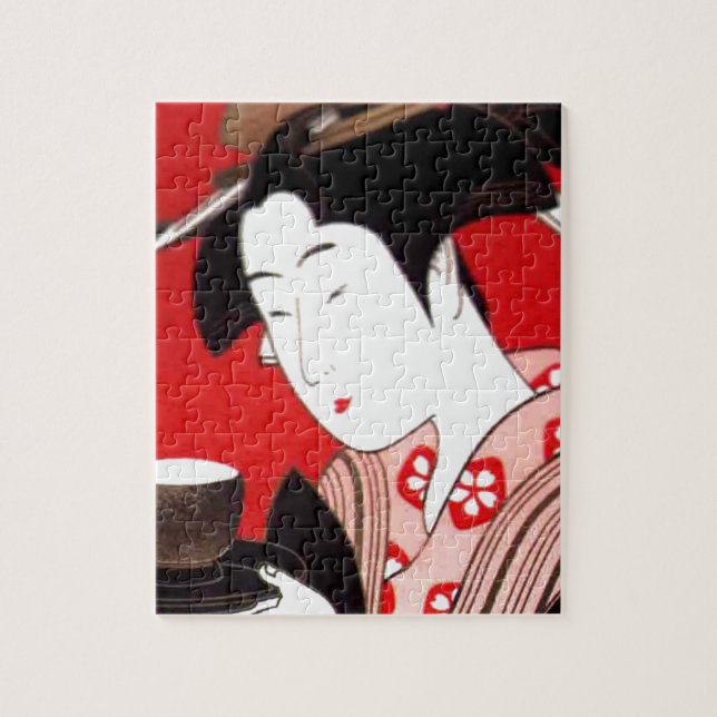 Puzzle Cérémonie japonaise du thé de dame Art Imprimer (Vertical)