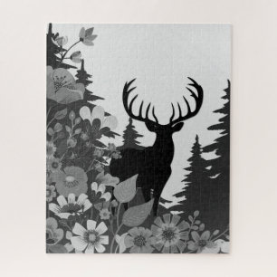 Puzzle Cerf avec grand rack hors forêt