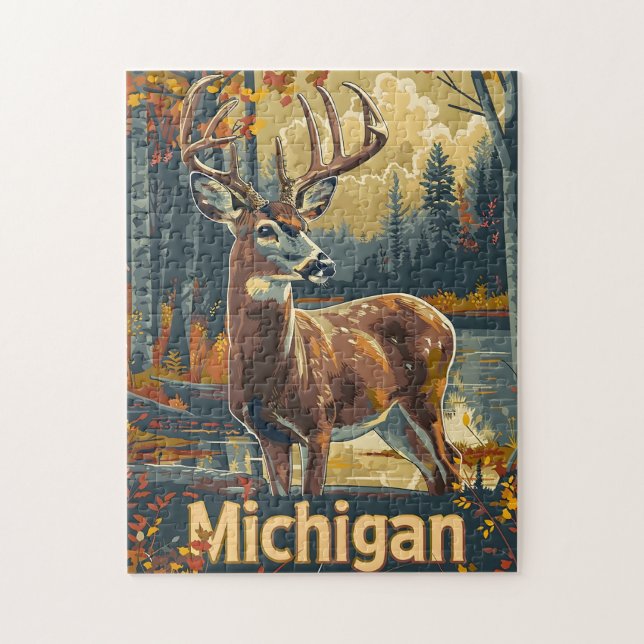 Puzzle Cerf de Virginie du Michigan (Vertical)