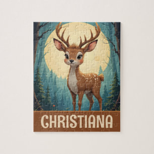 Puzzle Cerf Fantaisiste Personnalisé dans la Forêt