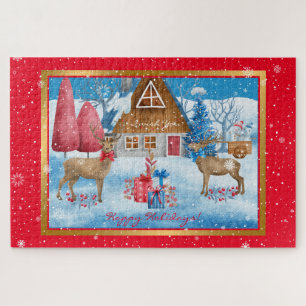 Puzzle Cerfs et cadeaux en Personnaliser de soirée de vac
