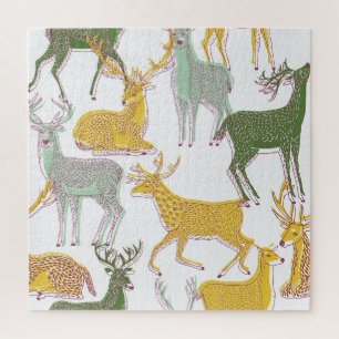 Puzzle Cerfs géométriques : Illustration Motif traditionn