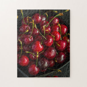 Puzzle Cerises Rouges Douces Fruits d'Été Nature Morte