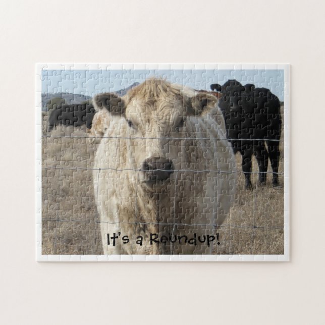 Puzzle C'est un rassemblement ! Troupeau de vache noir et (Horizontal)
