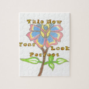 Puzzle Cette impression d'art de texte floral de Nouvel A