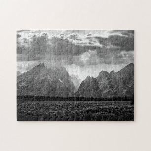 Puzzle Chaîne de montagne grande de Teton en noir et