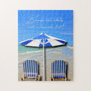 Puzzle Chaise de détente pour adultes sur la plage de l'î