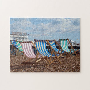 Puzzle Chaises longues sur la plage à Brighton.
