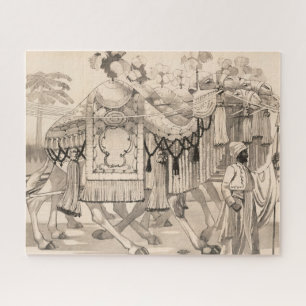 Puzzle Chameaux Marchant Habillés En Costume