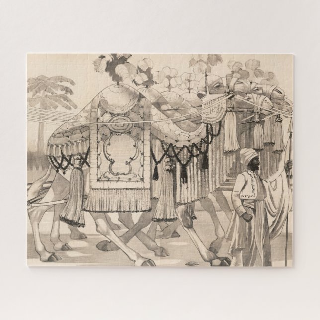 Puzzle Chameaux Marchant Habillés En Costume (Horizontal)