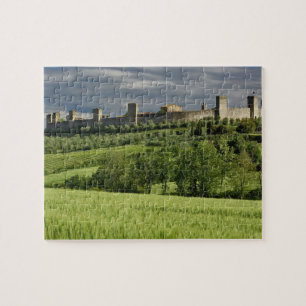 Puzzle Champ de blé et Monteriggioni lointain, dans le