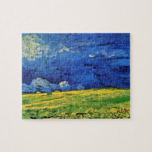 Puzzle Champ de blé sous ciel nuageux par Vincent van Gog