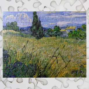 Puzzle Champ de blé vert avec cyprès par Vincent van Gogh