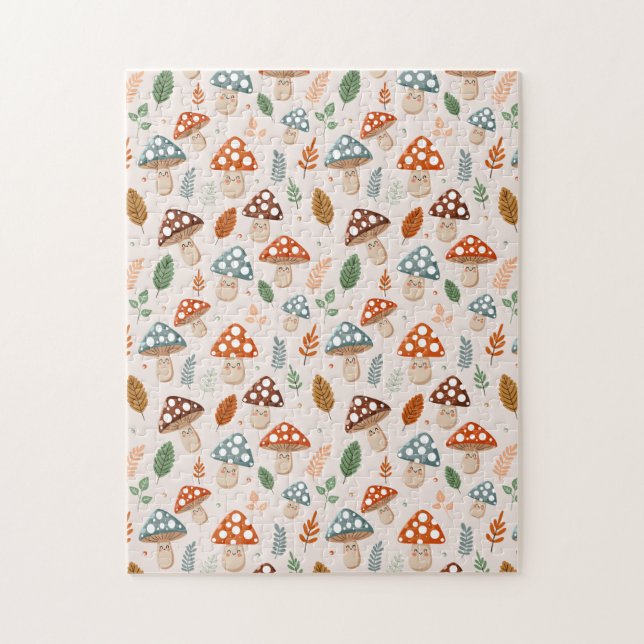 Puzzle Champignon, Feuillage d'automne, Motif de la natur (Vertical)