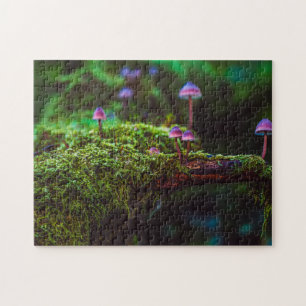Puzzle Champignons de forêt tropicale mousse violet cool