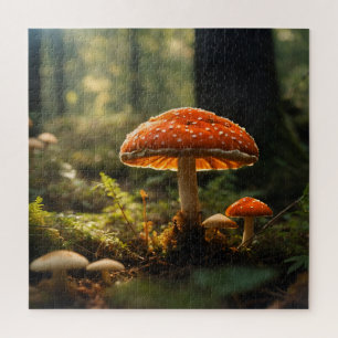 Puzzle Champignons en pleine forêt