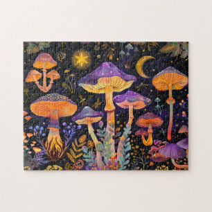 Puzzle Champignons Fantastiques Violets Sous la Lumière d