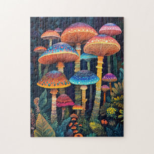 Puzzle Champignons luminescents Jungle colorée