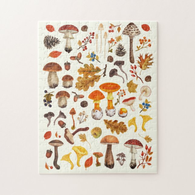 Puzzle Champignons sauvages sur blanc (Vertical)