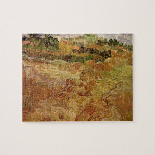 Puzzle Champs de blé avec Auvers de Vincent van Gogh