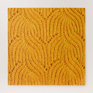 Puzzle Chandail en tricot orange, arrière - plan texturé.