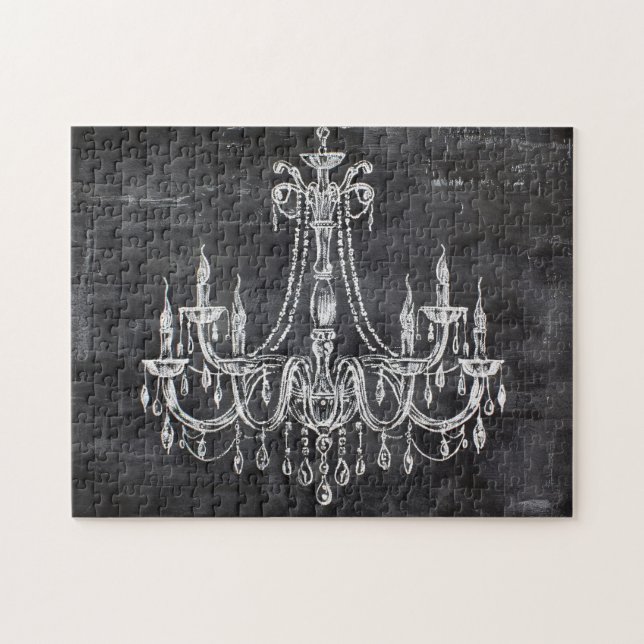 Puzzle Chandelier Chalk Blanc Tableau (Horizontal)