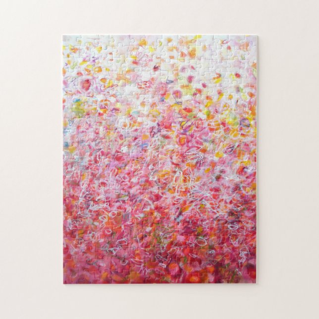 Puzzle Chanson d'amour - Peinture Abstraite rose (Vertical)