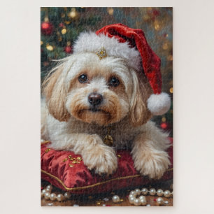 Puzzle Chapeau de Noël cramoisi royal maltais