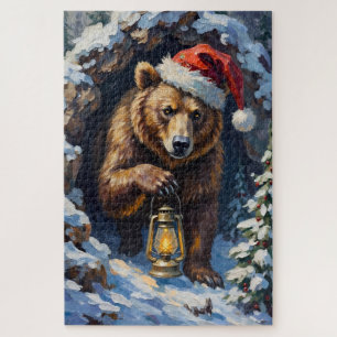 Puzzle Chapeau d'ours grizzly émergeant du sommeil de Noë