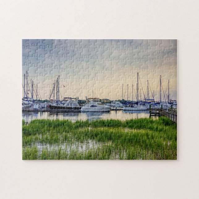 Puzzle Charleston Harbour Boats Sunset (Horizontal)