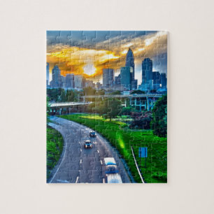 Puzzle charlotte skyline carolina-nord