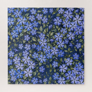 Puzzle Charmantes fleurs de pervenche dispersées bleu pro