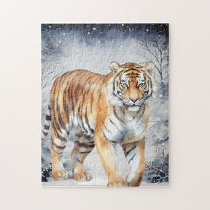 Puzzle Chasse au tigre la nuit