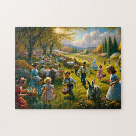 Puzzle Chasse aux œufs de Pâques Pique-nique printanier A