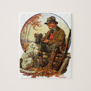 Puzzle Chasseur et épagneul