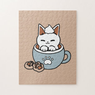 Puzzle Chat adorable en Mug Conception de vacances - Chat