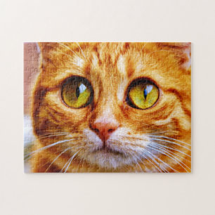Puzzle Chat au gingembre à gros teint