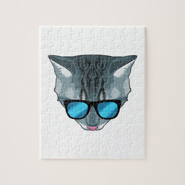 Puzzle Chat avec lunettes de soleil (Vertical)