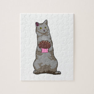Puzzle Chat avec muffin