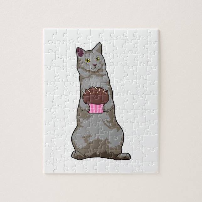 Puzzle Chat avec muffin (Vertical)