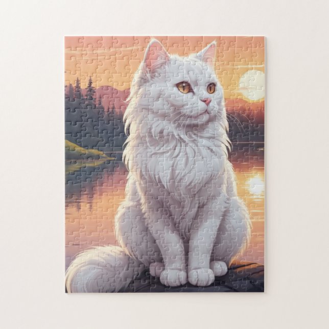 Puzzle Chat blanc persan (Vertical)