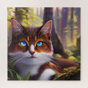 Puzzle Chat bleu à l'oeil dans les bois
