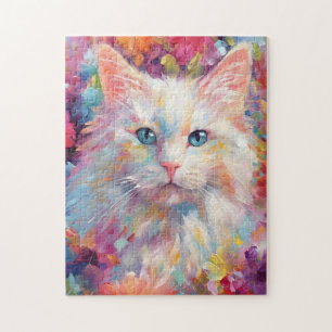 Puzzle Chat d'Angora turc coloré