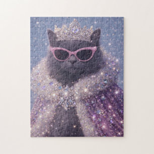 Puzzle Chat de Reine Glamour Portrait de Fantaisie Étince