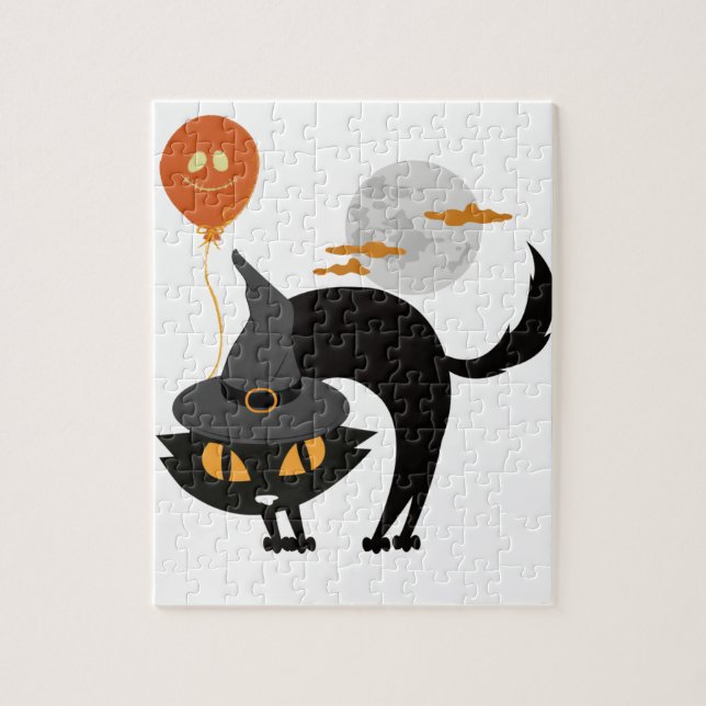 Puzzle Chat d'Halloween éffrayant (Vertical)